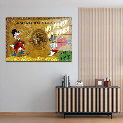 Rich Duck Gold Acrylglasbild Wandbild Bild Wanddeko Wohnzimmer XL