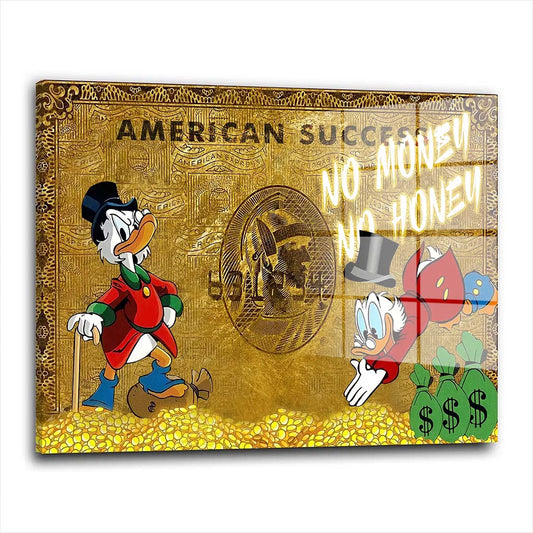 Rich Duck Gold Acrylglasbild Wandbild Bild Wanddeko Wohnzimmer XL