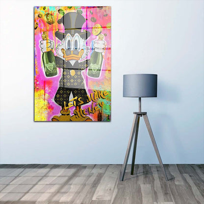 Rich Duck Pop Art Acrylglasbild Wandbild Bild Wanddeko Wohnzimmer XL