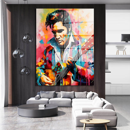 Rock ’n’ Roll Musik Sänger Pop Art Acrylglasbild Wandbild Wanddeko Wohnzimmer XL
