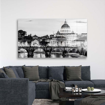 Rom Petersdom schwarz weiß Acrylglasbild Wandbild Bild Wanddeko XL Italien