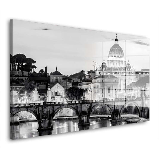 Rom Petersdom schwarz weiß Acrylglasbild Wandbild Bild Wanddeko XL Italien