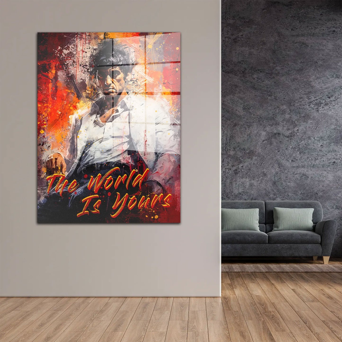Scarface The World Acrylglasbild Wandbild Bild Wanddeko Wohnzimmer XL