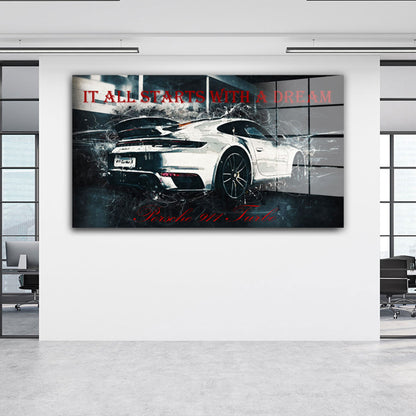 Sportwagen Dreams Acrylglasbild Wandbild Bild Wanddeko Wohnzimmer XL