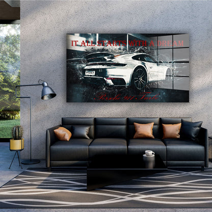 Sportwagen Dreams Acrylglasbild Wandbild Bild Wanddeko Wohnzimmer XL