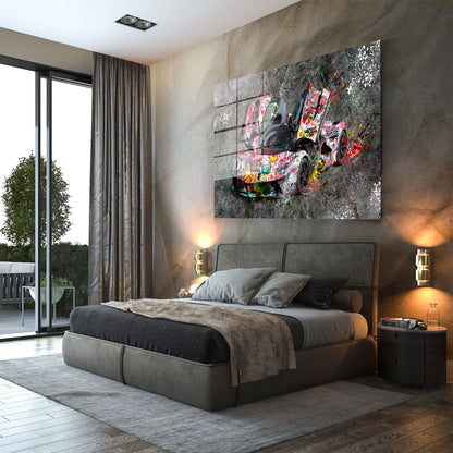 Sportwagen Street Art Acrylglasbild Wandbild Bild Wanddeko Wohnzimmer XL