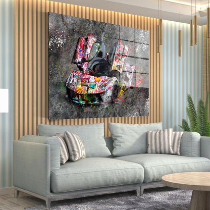 Sportwagen Street Art Acrylglasbild Wandbild Bild Wanddeko Wohnzimmer XL