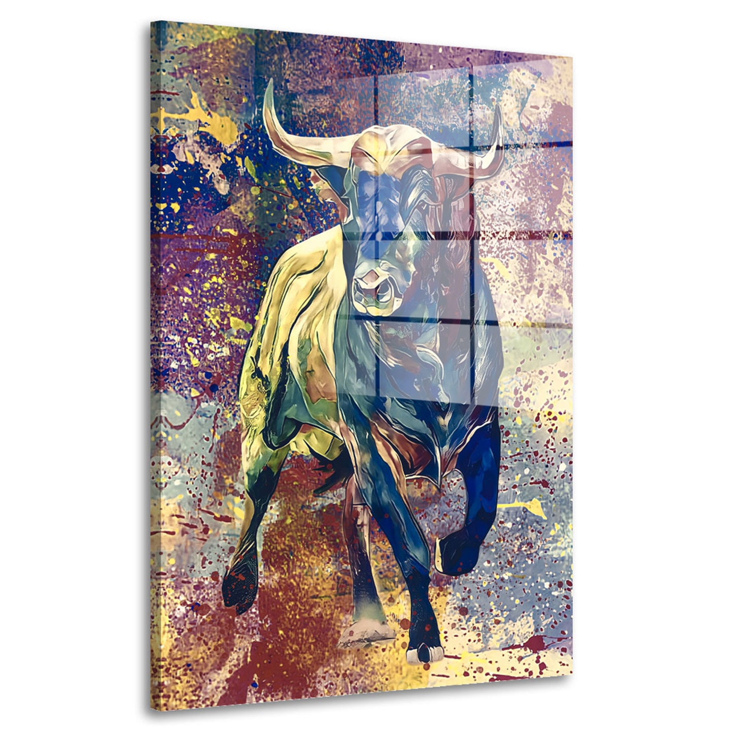 Stier Colour Pop Art Acrylglasbild Wandbild Bild Wanddeko Wohnzimmer XL