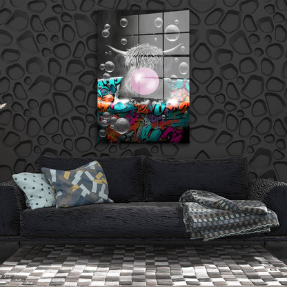 Stier in der Badewanne Bubble Acrylglasbild Wandbild Bild Wanddeko XL