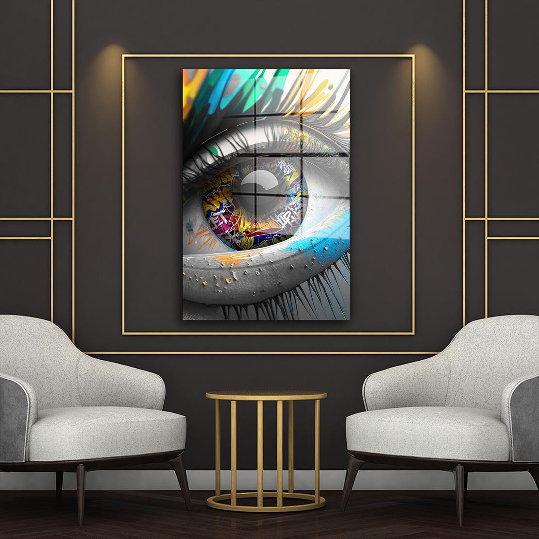 Street Art Auge Graffiti Acrylglasbild Wandbild Bild Wanddeko Wohnzimmer XL