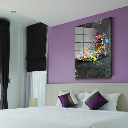 Street Art Damenschuh Acrylglasbild Wandbild Bild Wanddeko Wohnzimmer XL