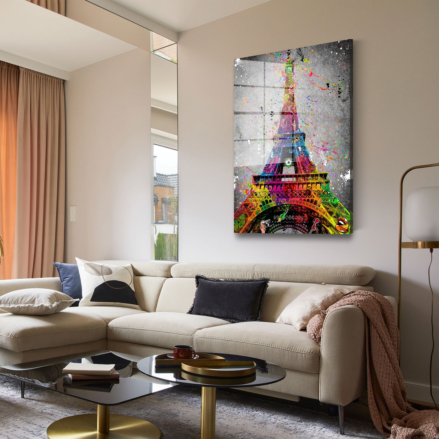 Street Art Eiffelturm Paris Acrylglasbild Wandbild Bild Wanddeko Wohnzimmer XL