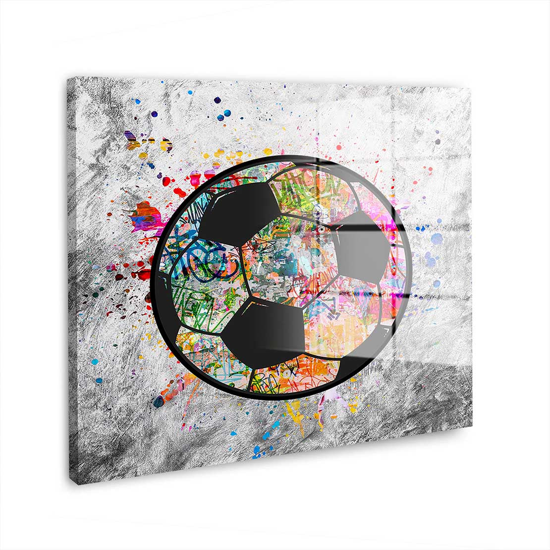 Street Art Fußball Graffiti Acrylglasbild Wandbild Bild Wanddeko Wohnzimmer XL