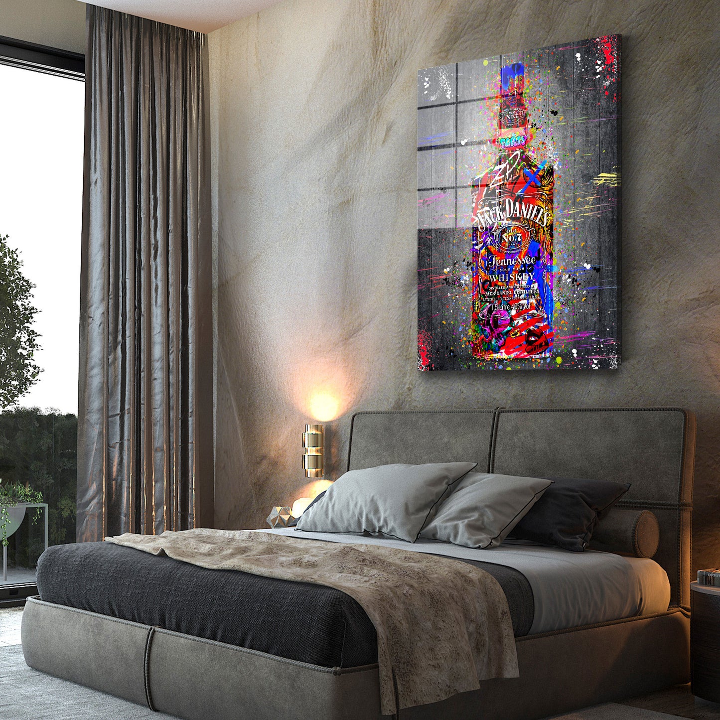 Street Art Whisky Acrylglasbild Wandbild Bild Wanddeko Wohnzimmer XL