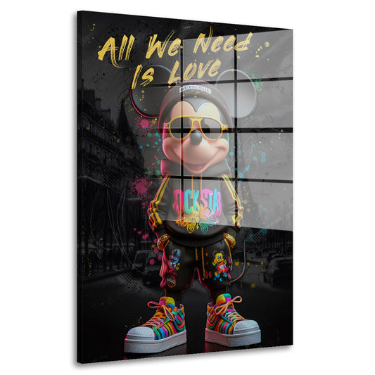 Street Art Maus Rockstar Acrylglasbild Wandbild Bild Wanddeko Wohnzimmer XL