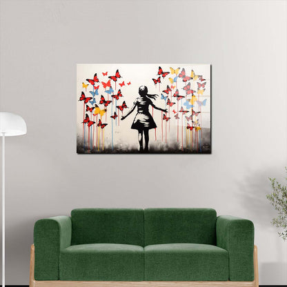 Street Art mit Mädchen Acrylglasbild Wandbild Bild Wanddeko Wohnzimmer XL