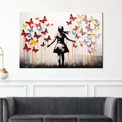 Street Art mit Mädchen Acrylglasbild Wandbild Bild Wanddeko Wohnzimmer XL