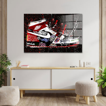 Street Pop Art Sneakers Acrylglas Wandbild Bild Wanddeko Wohnzimmer XL Schuh