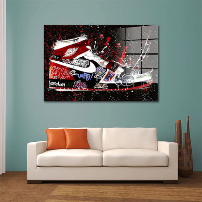 Street Pop Art Sneakers Acrylglas Wandbild Bild Wanddeko Wohnzimmer XL Schuh