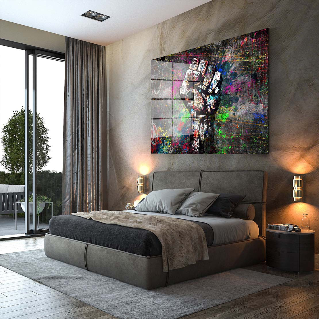 The Fist Graffiti Street Art Acrylglasbild Wandbild Bild Wanddeko Wohnzimmer XL