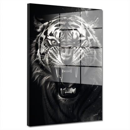 Tiger schwarz weiß Acrylglasbild Wandbild Bild Wanddeko Wohnzimmer XL