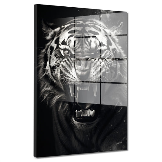 Tiger schwarz weiß Acrylglasbild Wandbild Bild Wanddeko Wohnzimmer XL