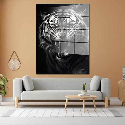 Tiger schwarz weiß Acrylglasbild Wandbild Bild Wanddeko Wohnzimmer XL