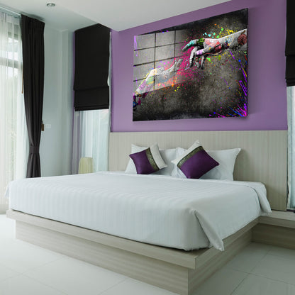 Touch Graffiti Hände Acrylglasbild Wandbild Bild Wanddeko Wohnzimmer XL