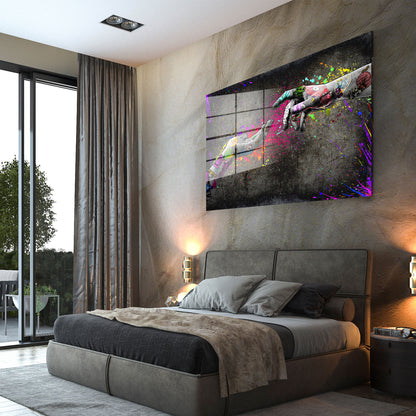 Touch Graffiti Hände Acrylglasbild Wandbild Bild Wanddeko Wohnzimmer XL