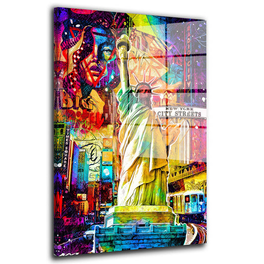 USA New York City Street Art Acrylglasbild Wandbild Bild Wanddeko XL