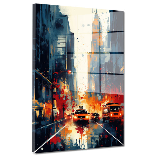USA New York abstrakt Acrylglasbild Wandbild Bild Wanddeko Wohnzimmer XL
