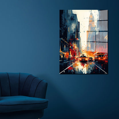 USA New York abstrakt Acrylglasbild Wandbild Bild Wanddeko Wohnzimmer XL
