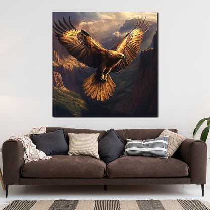 Adler in den Bergen majestätische Freiheit Leinwandbild Wandbild XL Wanddeko