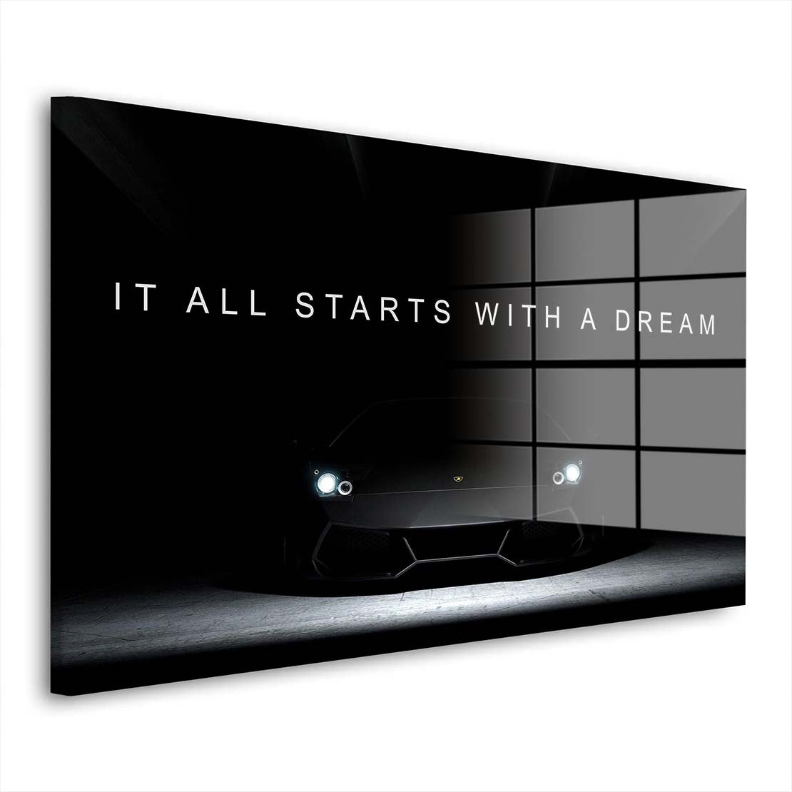 Sportwagen It All Starts With A Dream Acrylglasbild Wandbild Bild Wanddeko XL