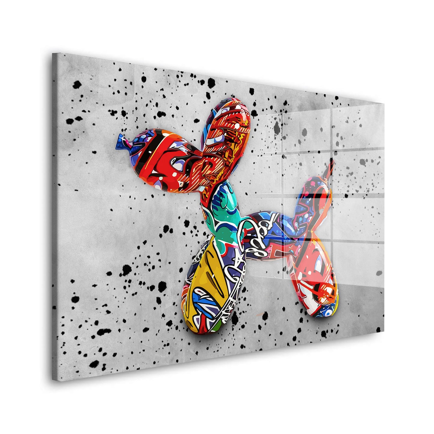Balloon Dog Graffiti Street Art Hund Acrylglasbild Wandbild Bild Wanddeko Wohnzimmer XL