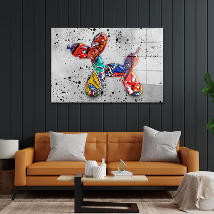 Balloon Dog Graffiti Street Art Hund Acrylglasbild Wandbild Bild Wanddeko Wohnzimmer XL