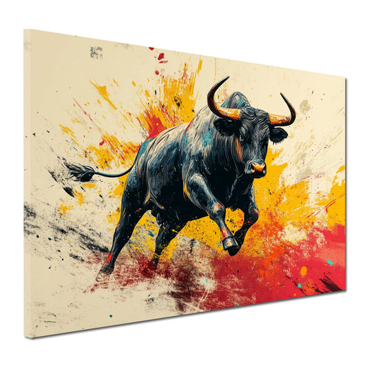 Bulle Pop Art Erfolg Kraft Motivation Stier Wandbild Leinwandbild XL Wanddeko