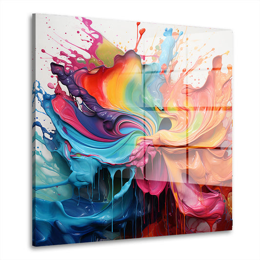 Splash abstrakte Wandkunst modern Farbspiel Acrylglasbild Wandbild Bild Wanddeko XL