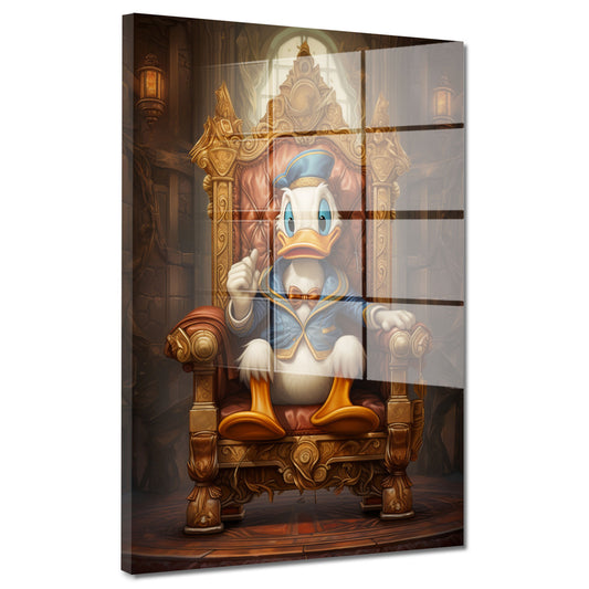Comic Duck King Acrylglasbild Wandbild Bild Wanddeko Wohnzimmer XL