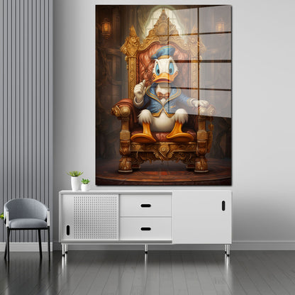 Comic Duck King Acrylglasbild Wandbild Bild Wanddeko Wohnzimmer XL