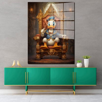 Comic Duck King Acrylglasbild Wandbild Bild Wanddeko Wohnzimmer XL