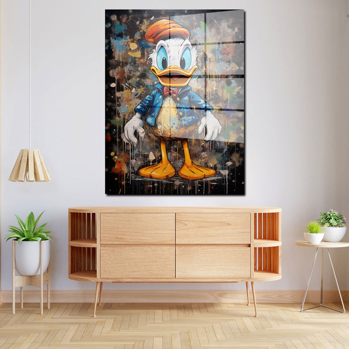 Comic Duck abstrakt Pop Art Style Acrylglasbild Wandbild Bild Wanddeko Wohnzimmer XL