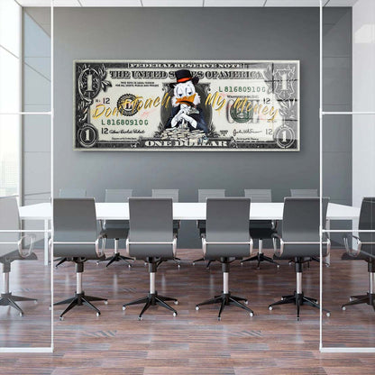 Dollar Rich Duck Geld & Erfolg Acrylglasbild Wandbild Bild Wanddeko Wohnzimmer XL