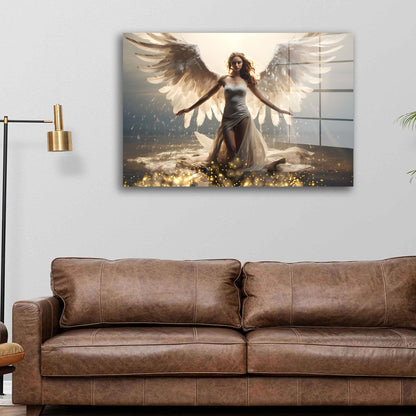 Engelsfrau Engel mit Flügel Acrylglasbild Wandbild Bild Wanddeko Wohnzimmer XL