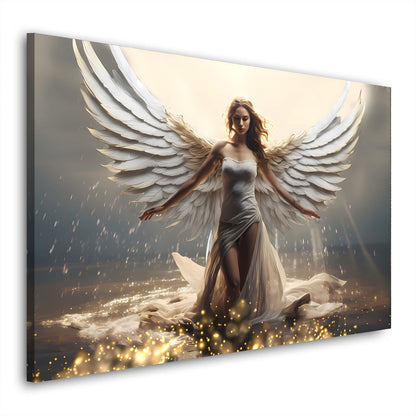 Engelsfrau Engel mit Flügel Wandbild Leinwandbild Kunstdruck XL Wanddeko