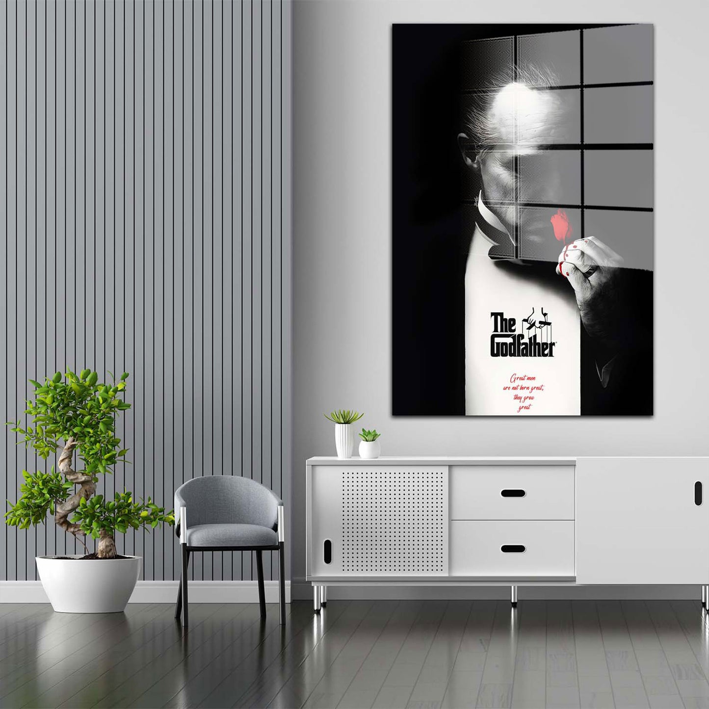 Godfather Mafia Black Edition Acrylglasbild Wandbild Bild Wanddeko Wohnzimmer XL
