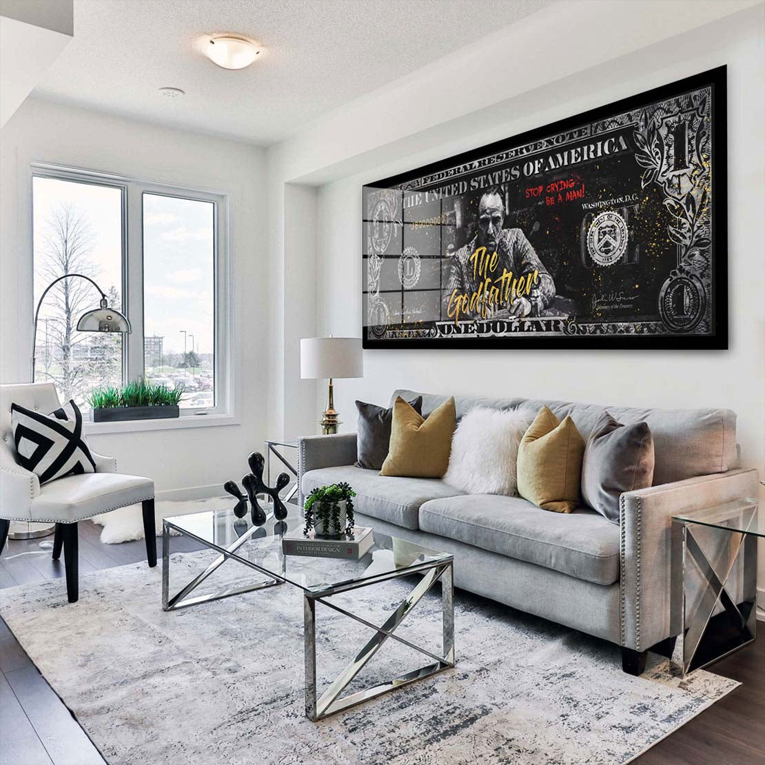 Dollar Pate Style Pop Art Acrylglasbild Wandbild Bild Wanddeko Wohnzimmer XL