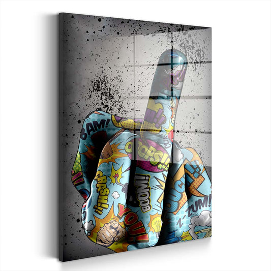 Graffiti Street Art Finger Acrylglasbild Wandbild Bild Wanddeko Wohnzimmer XL
