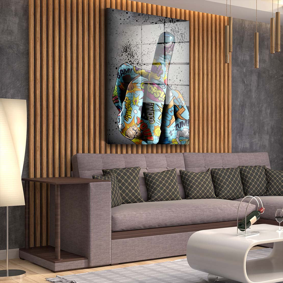 Graffiti Street Art Finger Acrylglasbild Wandbild Bild Wanddeko Wohnzimmer XL