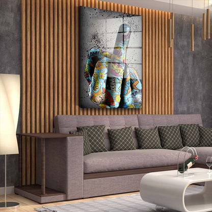 Graffiti Street Art Finger Acrylglasbild Wandbild Bild Wanddeko Wohnzimmer XL